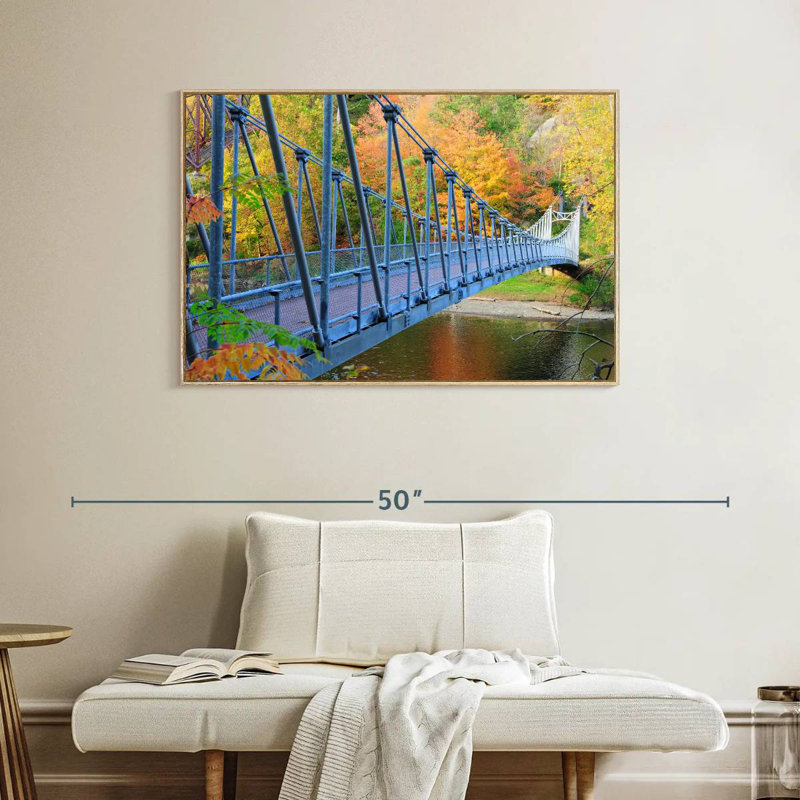 Pont Blue Bear Mountain, Cadre flottant en bois naturel, 40 po x 27 po