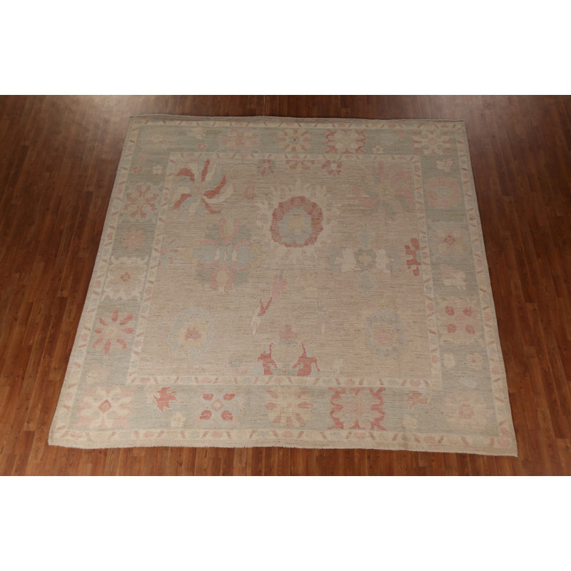 Vegetable Dye Oushak Turkish Square Rug 10x10