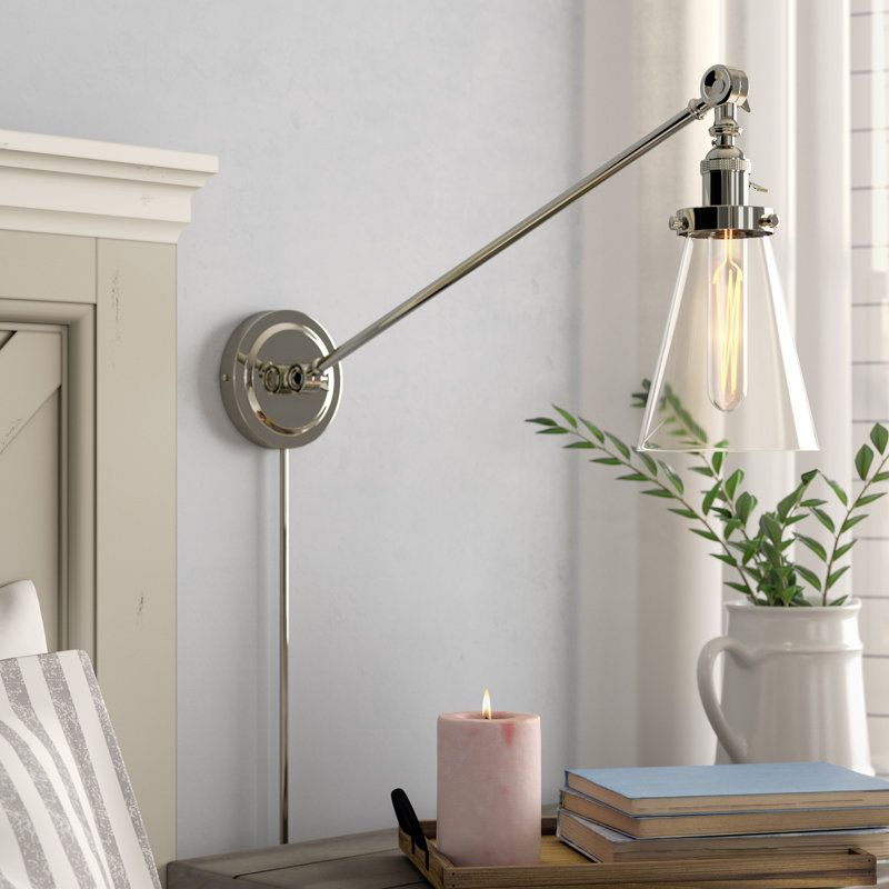 Martucci Swing Arm Sconce, Polished Nickel