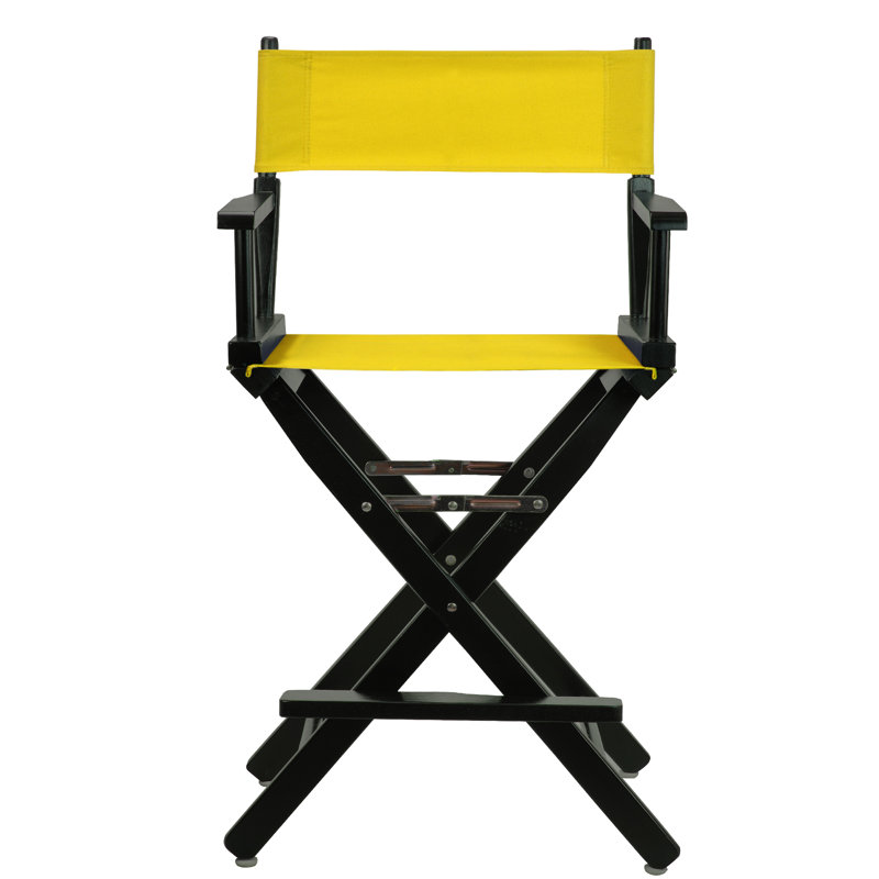 Chaise de réalisateur pliante 24 po, Noir, noir, noir, noir, Doré