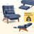 Corduroy Accent Chair with Adjustable Backrest,Reclining Chair For Reading Room,Living Room,Apartment, Office-Navy-1216857749