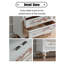 Blanc massif + bois manufacturé + vitrines