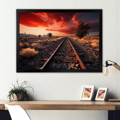 Train train sur fond rouge, impression sur toile