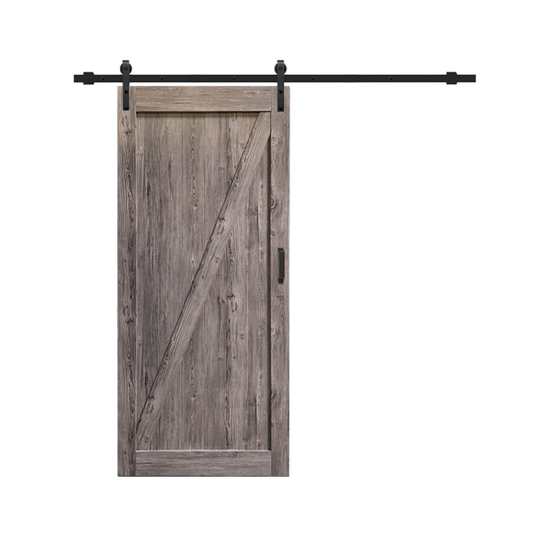 Quincaillerie en bois lambrissé et porte de grange incluse, Gris foncé