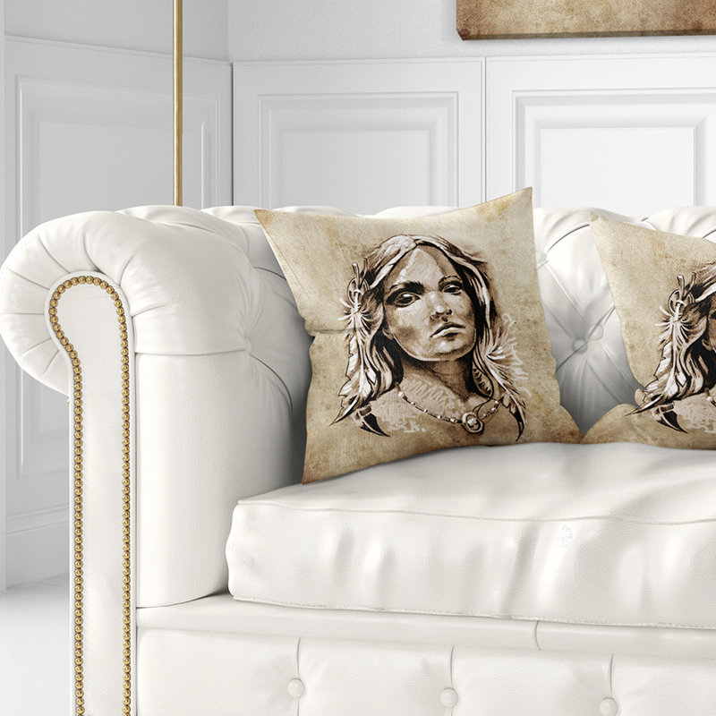 Look charmant et passionné - Coussin à imprimé portrait, 18 po x 18 po, Coussin décoratif