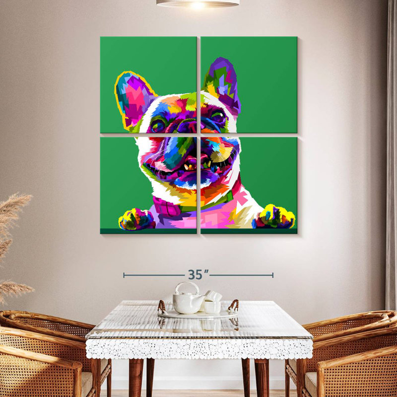 Brampt Abstract Bulldog, 45" H x 45" W
