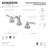Kingston Brass NuWave French Two-Handle 3-Hole Deck Mount Widespread Bathroom Faucet with Retail Pop-Up Drain-29272011
