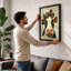 Quirky Cow Portrait Eclectic - Print-136624424-136624420