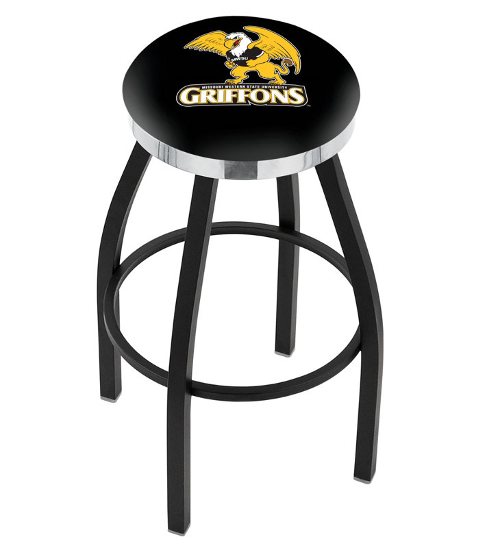 Tabouret de bar pivotant de 30 po NCAA, Chrome, Université de l'Idaho