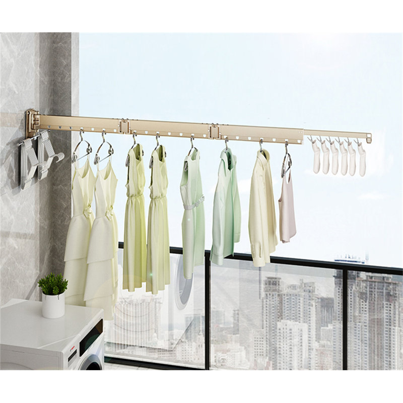 Spacemaster Pro Retractable Folding Clothes Rack, 6.49" H x 74.01" W x 15.74" D