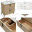Meuble-lavabo de 30 po avec lavabo en céramique et tiroirs pleine extension, glissières de tiroir à fermeture en douceur, conception cannelée, naturel-738029897