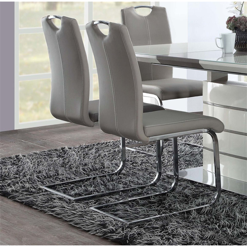 Ensemble de chaises d'appoint en métal de style unique 2 pièces - Similicuir rembourré décontracté