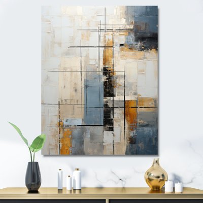 «Abstract Beige Gold Road Collage II», reproduction d'art sur toile