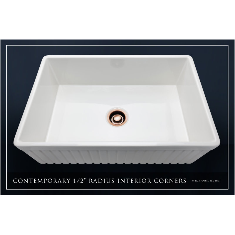 Luxury Solid Fireclay Farmhouse Sink, Antique Copper Accessories