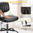 Small Office Computer Desk Chair With Wheels And Lumbar Support, Comfy Cute Armlees PU Leather Vanity Rolling Swuvel Task Chair No Arm For Adult, Student-188603699