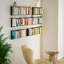 Bibliothèque flottante, cadre de livre mural rectangulaire, rangement pour livres, design pour chambre à coucher ou salon en noir