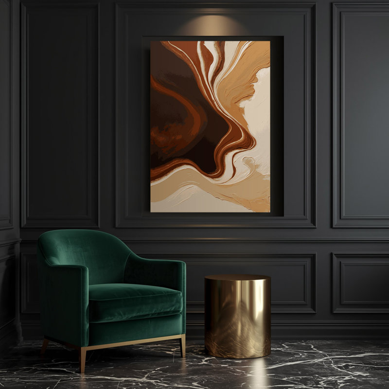«Abstract Color Field» 13, art mural sur toile brune, H 24 po x l 20 po