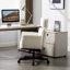 Chaise pivotante avec conception en croix, réglable et roulettes - Tissu doux pour un bureau confortable assis dans un environnement domestique-1226648137