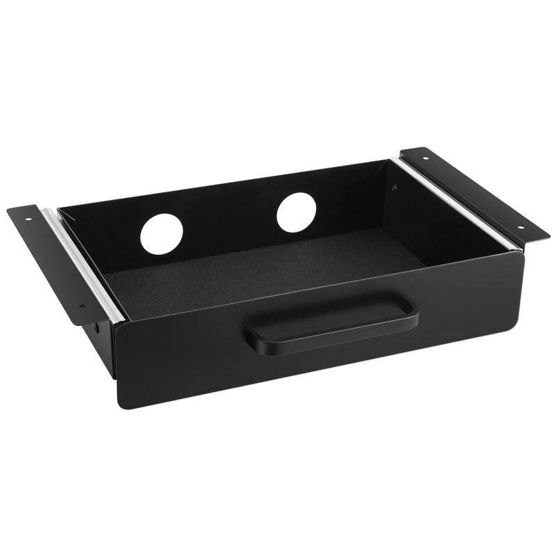 Tiroir coulissant de 33 cm de large sous le bureau, fixation sous le bureau, organisateur de rangement dissimulé pour bureau, tiroir à crayons sous la table pour poste de travail assis-debout à la maison, 38 x 23 x 8 cm
