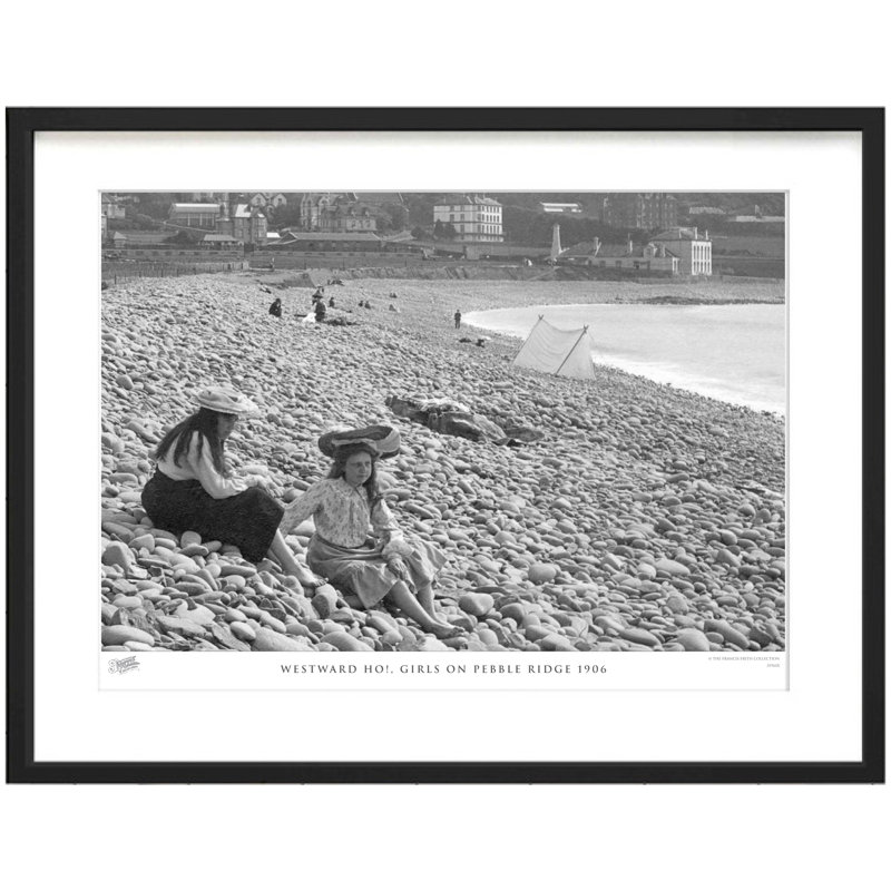Westward Ho!, Girls On Pebble Ridge 1906 by Francis Frith - Single Picture Frame Print, 28cm H x 36cm W x 2.3cm D
