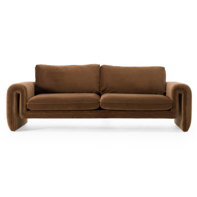 Dominika - Modern Brown Velvet Sofa