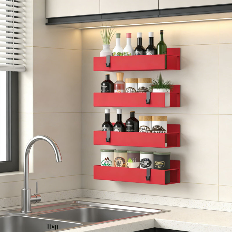 Magnétique étagère à épices, paquet de 6, réfrigérateur robuste et solution de rangement latérale pour économiser de l'espace dans la cuisine