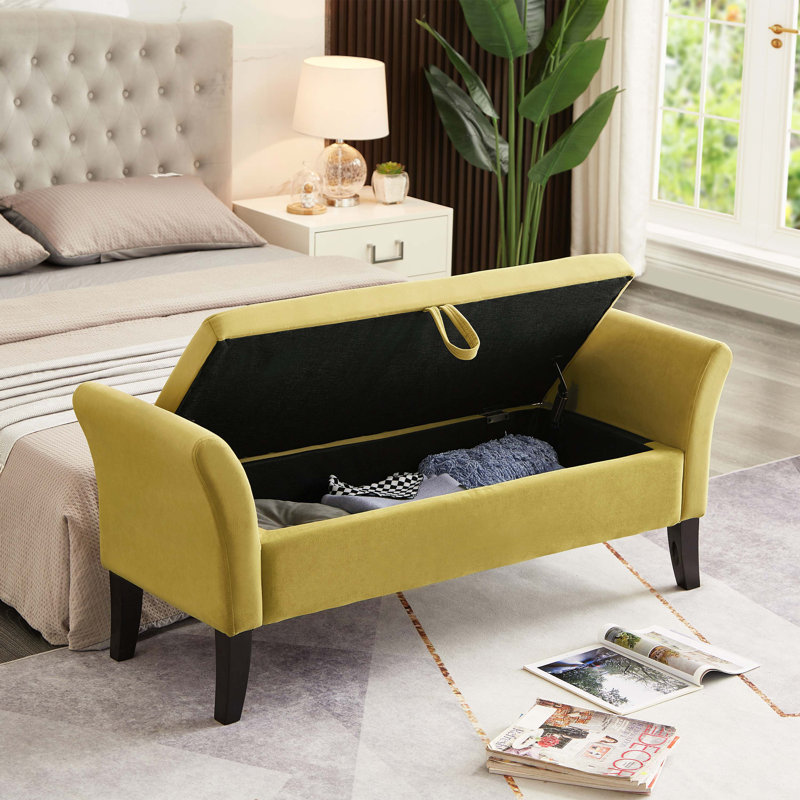 Banc rembourré Encinal, Moutarde