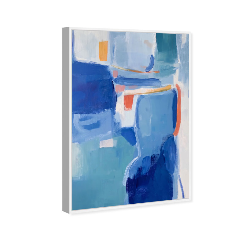Blue Resonance II Canvas Abstract Print by Oliver Gal, Black Frame, 10 x 15, 16"H x 11"W, White Frame