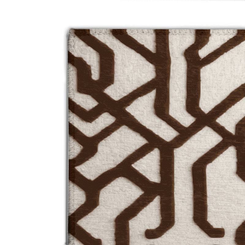 Trellis Beige Indoor and Outdoor Area Rug, Rectangle 4' x 6'