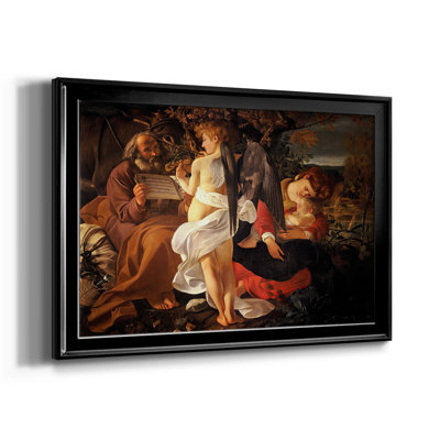 Repos sur la fuite en Égypte-Caravage-Toile tendue avec châssis-c. 1597