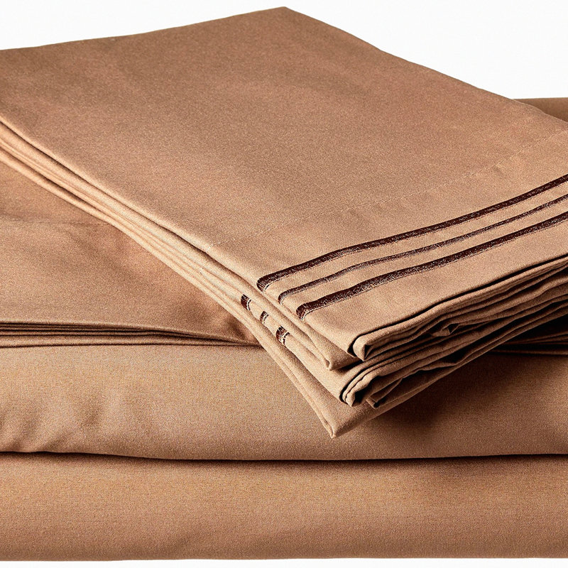 Luxury Premier Hotel Quality 4-Piece Bed Sheet Set - Wrinkle Free Deep Pockets - California Taupe Dream Collection