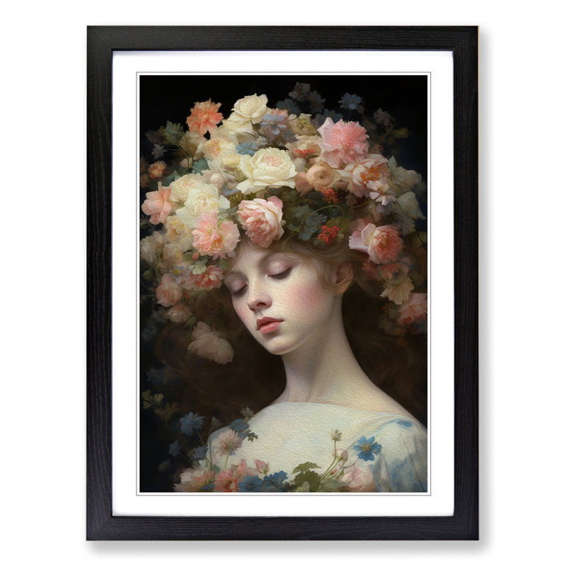 Floral Realism - Framed Print, Black, 64cm H x 46cm W x 2cm D