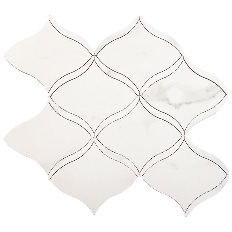 Ciara Alvar 11-in. x 13-in. Marble Look Matte Porcelain Wall & Floor Tile, White