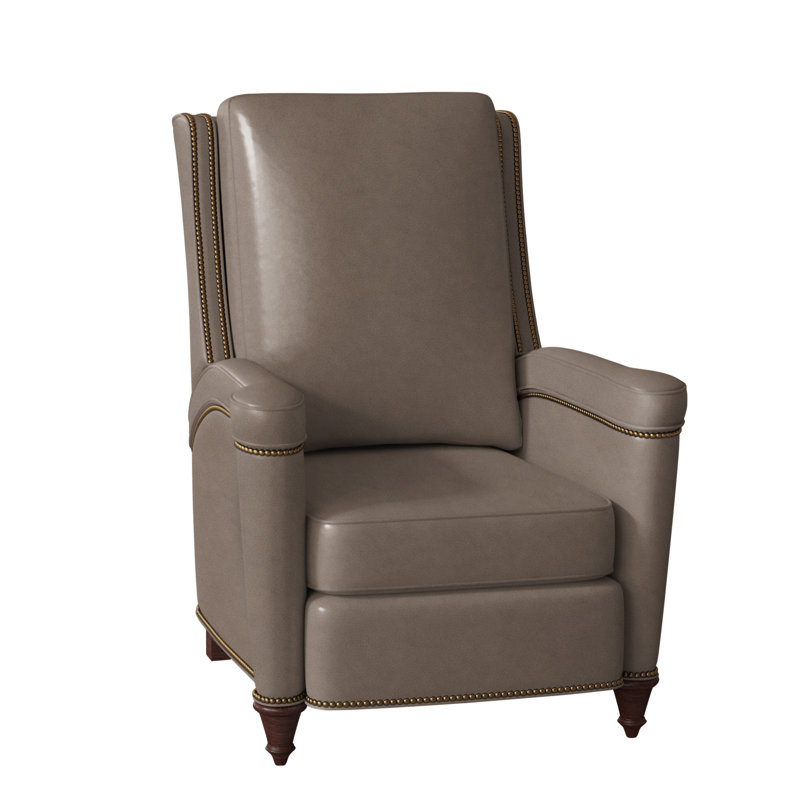 Mayes Recliner, Aspen Lenado Brown Genuine Leather, Mahogany, French Natural
