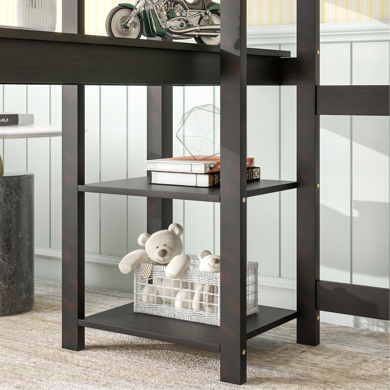 Base de lit double 65 po Jatonya, Noir