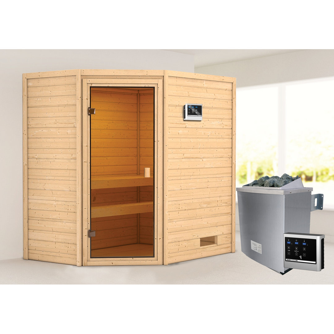 Woodfeeling Element Sauna Jella mit Ofen für 2 Personen