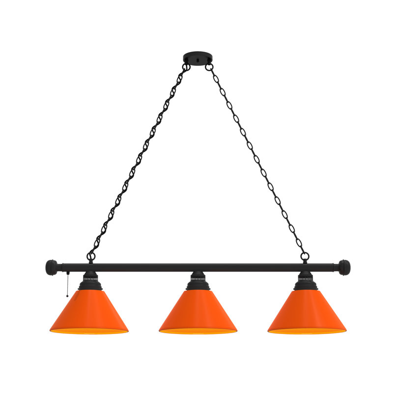 3 - Light Pool Table Lights Pendant, Black, Orange