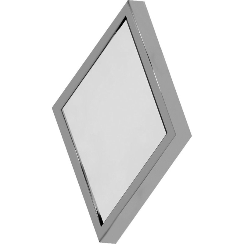 Plafonnier encastré carré en nickel brossé 1 lumière à DEL intégré 1 lumière avec lentille en acrylique blanc l 12 po