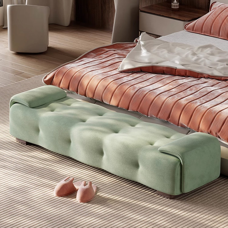 Banc rembourré, H 16,93 po x l 70,87 po x P 19,69 po, Vert clair
