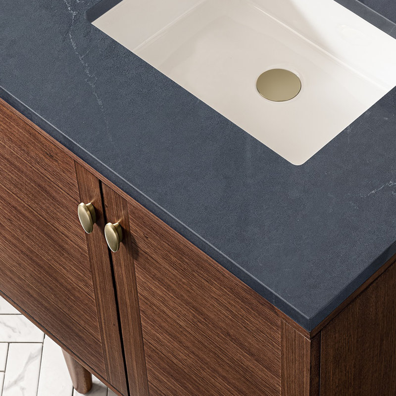 Amberly 30'' W Single Vanity, 8" Widespread, Charcoal Soapstone