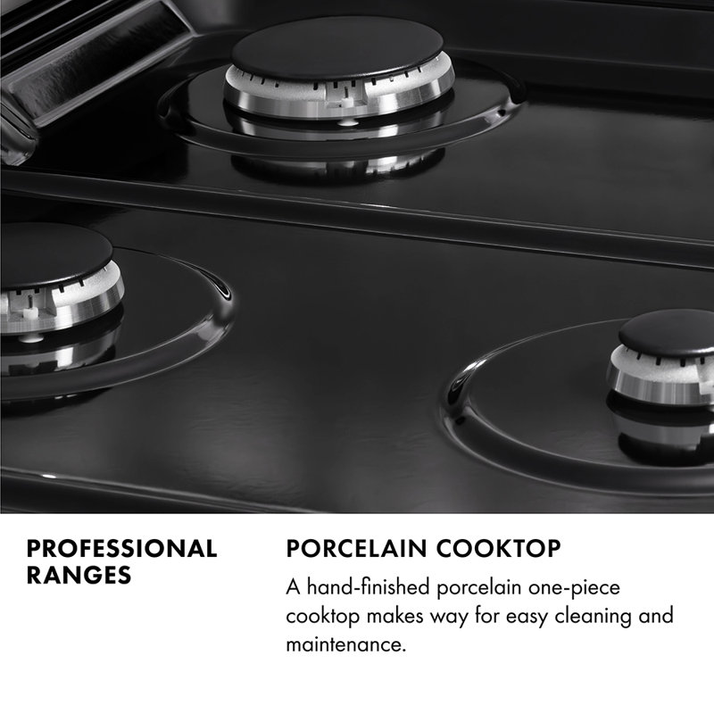 ZLINE 36" Legacy Dual Fuel Range, Black Brass Burners Stainless Steel