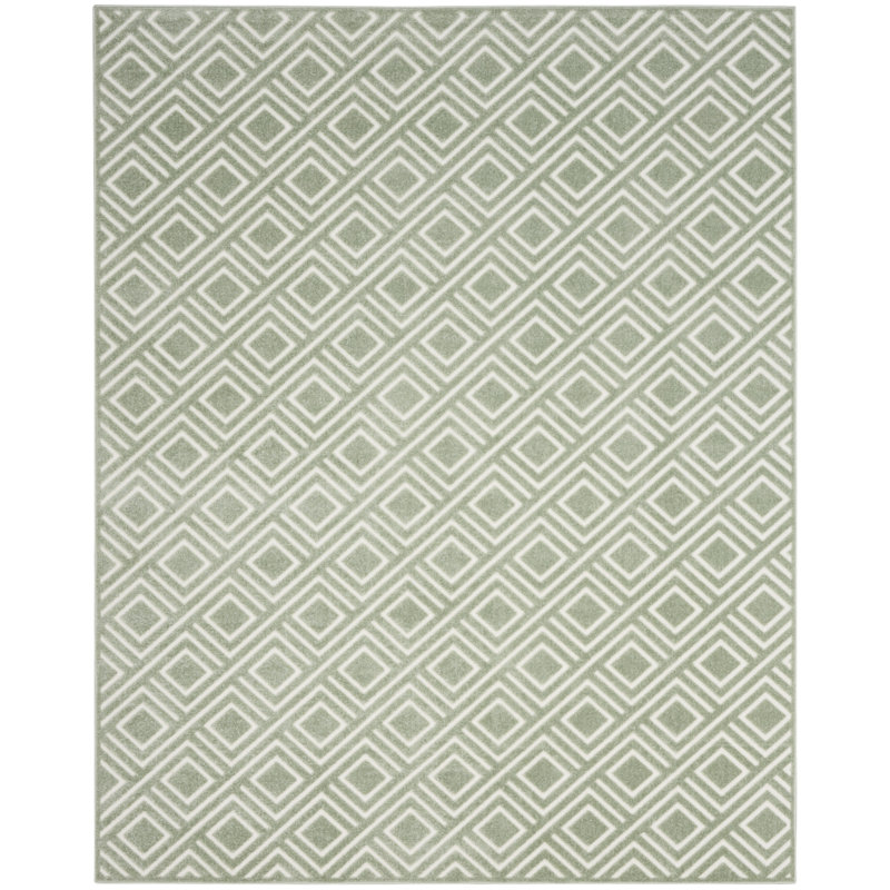 Ebern Designs Garp Green Modern Indoor Rug, Rectangle 7'10" x 9'10"