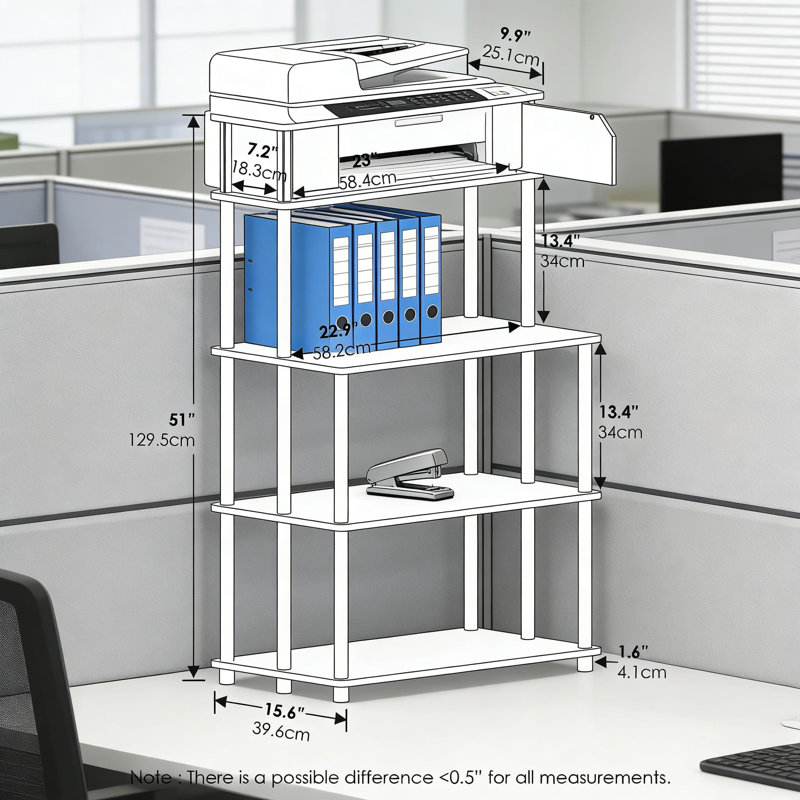 Tablette de rangement polyvalente Furinno Turn-N-Tube