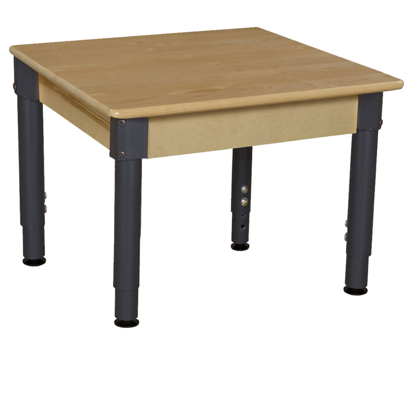 Table d'activité carrée à hauteur ajustable, L 30 po x l 30 po, 13 po à 18 po, Non