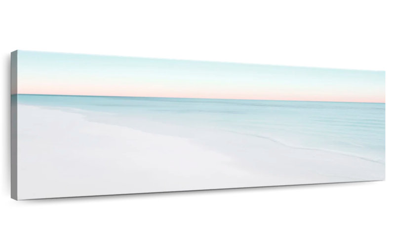 Lever de soleil au bord de la plage, H 12 po x l 36 po
