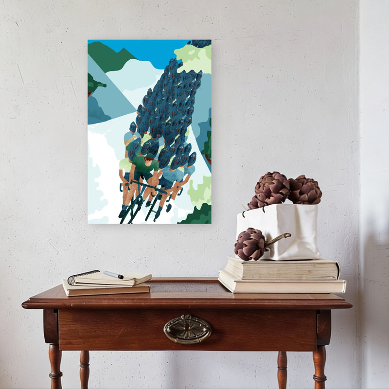 «Peloton Mountain Ascent Abstract Contemporary Mountain Nature», reproduction d'art murale, H 24 po x l 16 po