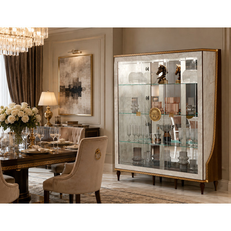 Vitrine de luxe à 3 portes avec rangement en verre