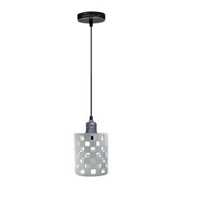 Ellie-Elizabeth 1 - Light White Drum Pendant