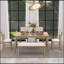 Ensemble de salle à manger 6 pièces de style classique et traditionnel, comprenant une table de salle à manger, 4 chaises rembourrées et un banc-1371628126