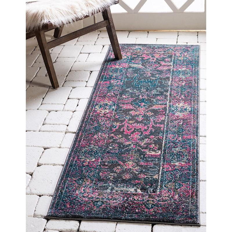 Tapis oriental rose Mumford, Tapis de couloir 2 pi x 6 pi